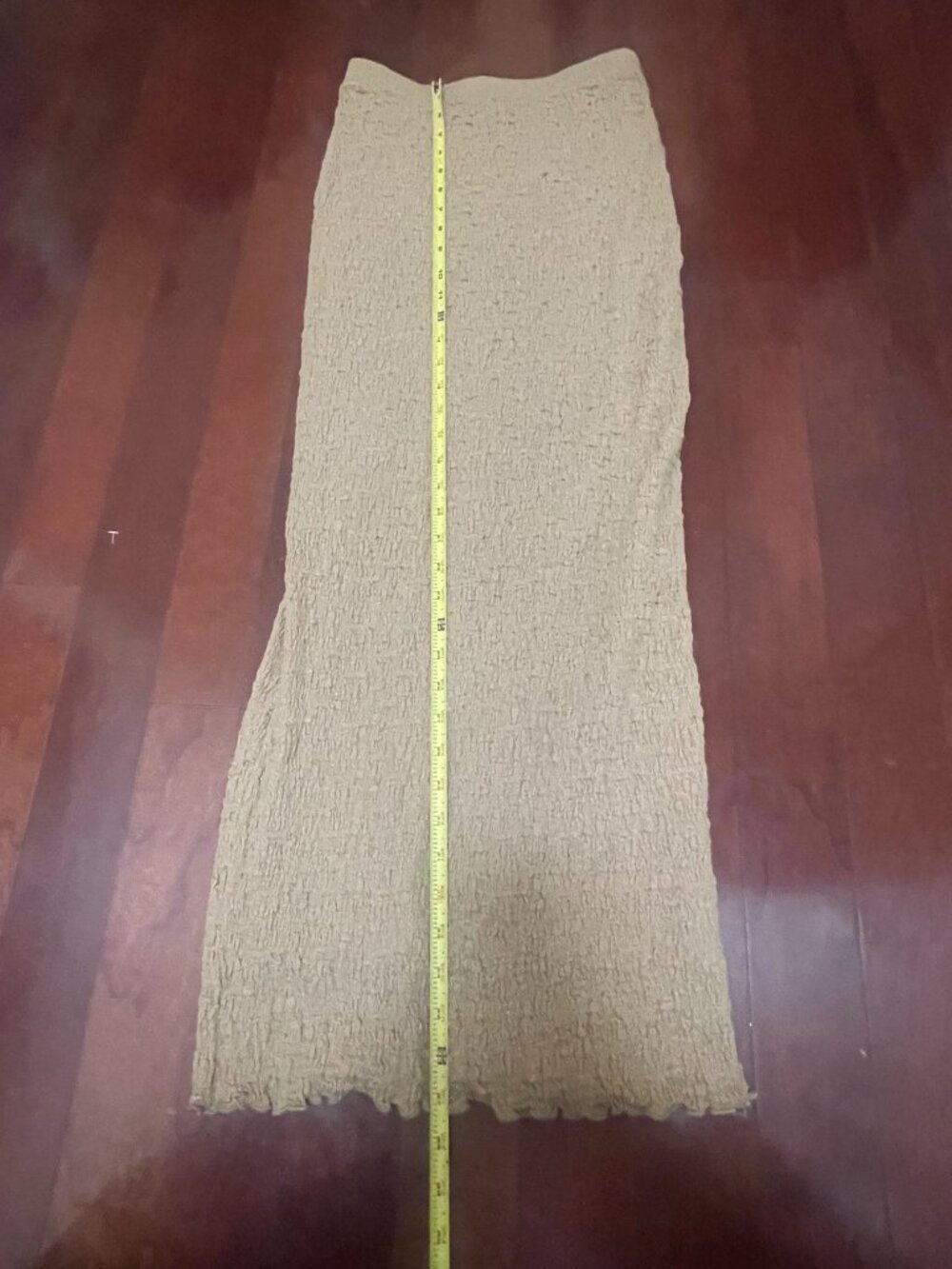 Princess Polly Beige Textured Shirred Maxi Skirt US 4 - Picture 3 of 8